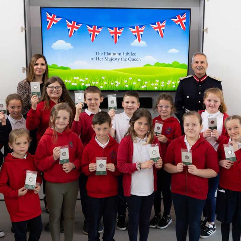 School Children From Coed Y Dderwen in Merthyr Get Special Coin Presentation at The Royal Mint