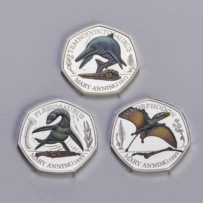The Royal Mint celebrates fossil hunter Mary Anning with a new commemorative 50p coin collection