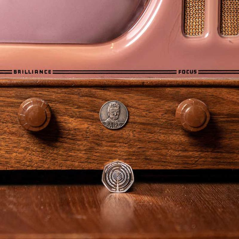 The Royal Mint celebrates John Logie Baird on a commemorative 50p