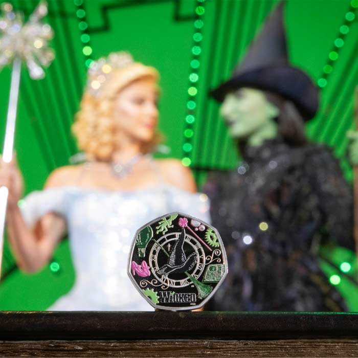 Defying Gravity: The Royal Mint Celebrates 20 Years Of Wicked With Official 50p Commemorative Coin