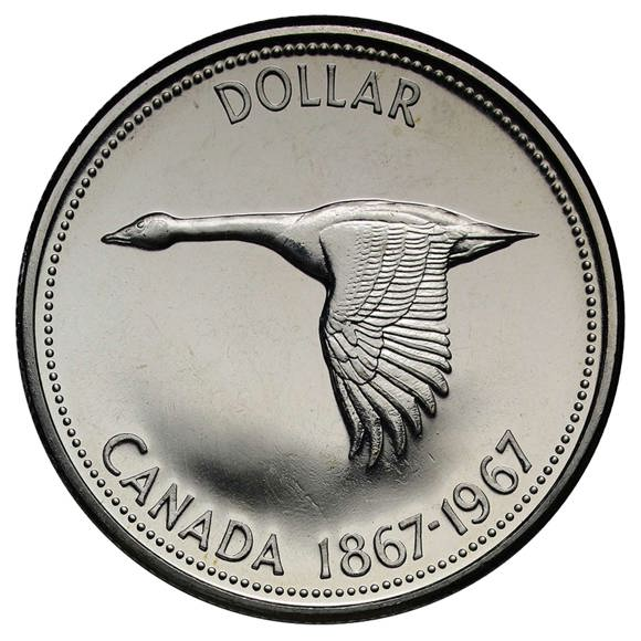 1967 Canada, Elizabeth II, silver Dollar