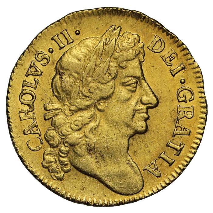 1678 Charles II Guinea, Fourth Bust