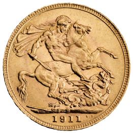 1911 George V Sovereign Melbourne Mint