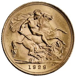 1929 George V Sovereign Perth Mint Mark