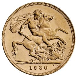 1930 George V Sovereign Perth Mint Mark