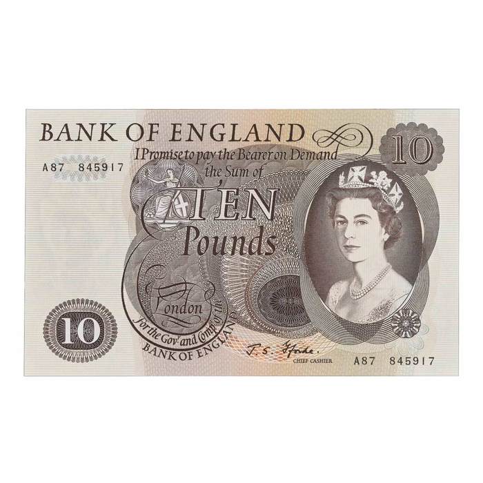 Queen Elizabeth II £10 Brown Banknote