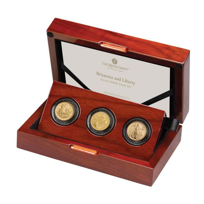 Britannia and Liberty Historical Three-Coin Gold Set 