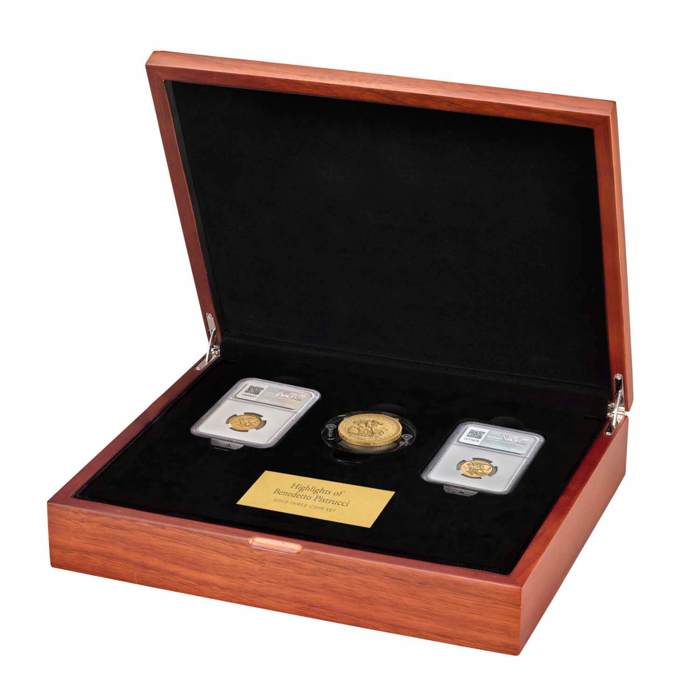 Highlights of Benedetto Pistrucci Three-Coin Gold Set 