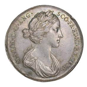 1685 Coronation of Mary, Silver Medal by John Roettier 