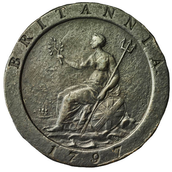 1797 George III Penny "Cartwheel" type 