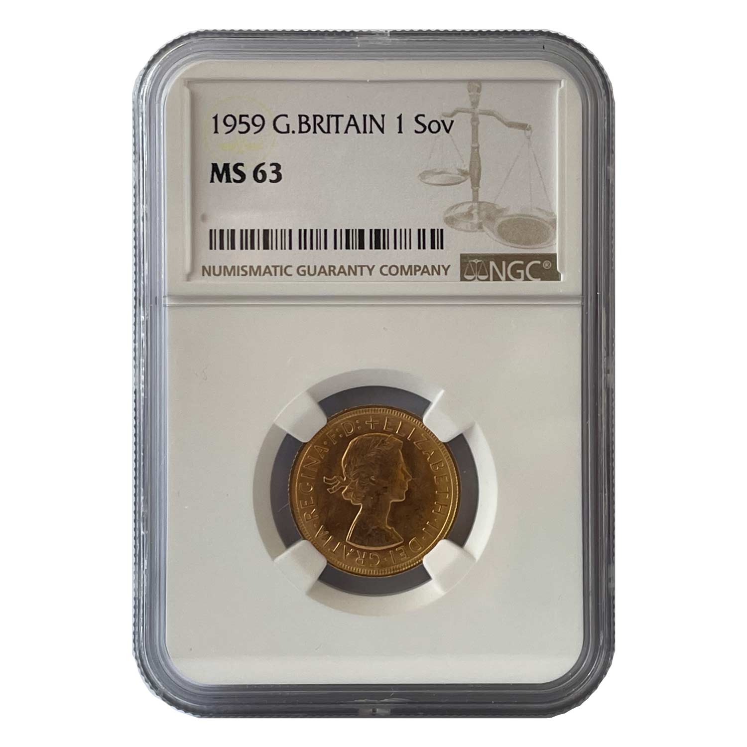 Elizabeth II 1959 Sovereign Graded by NGC as MS63 | The Royal Mint