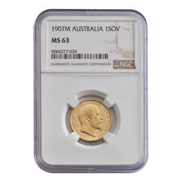 1907 Edward VII Sovereign, Melbourne Mint Mark
