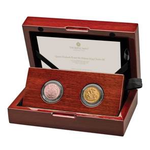 Queen Elizabeth II & King Charles III Two-Coin Sovereign Set