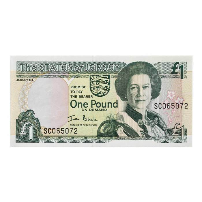 Queen Elizabeth II Jersey £1 Banknote - Mid Prefix