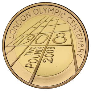 1908 Elizabeth II The 4th Olympian London Gold £2