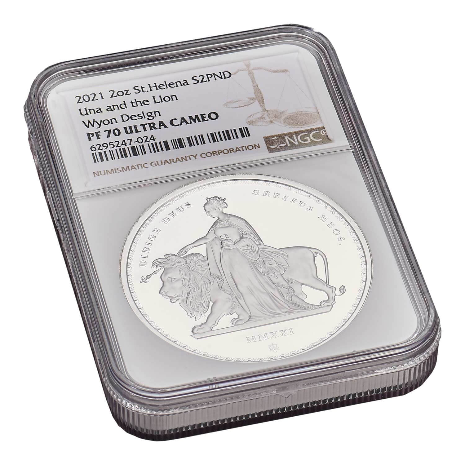 2021 Elizabeth II St Helena Una and the Lion 2oz Silver Proof Coin