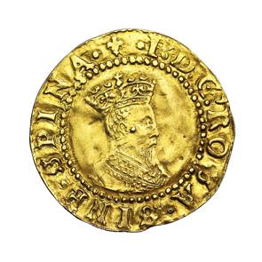 James I Gold Halfcrown, Second Coinage, First bust, Lis Mint Mark