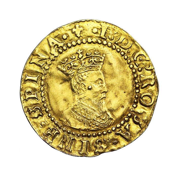 James I Gold Halfcrown, Second Coinage, First bust, Lis Mint Mark