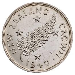 1949 King George VI Silver Crown New Zealand