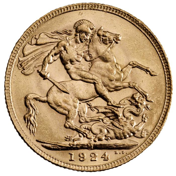 George V Sovereign 1924 Melbourne Mint Mark