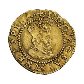 James I Gold Halfcrown, Second Coinage, Plain Cross Mint Mark (1618-19)