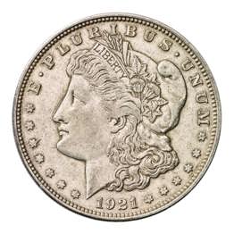 1921 US Silver Morgan Dollar - Last Year of Issue