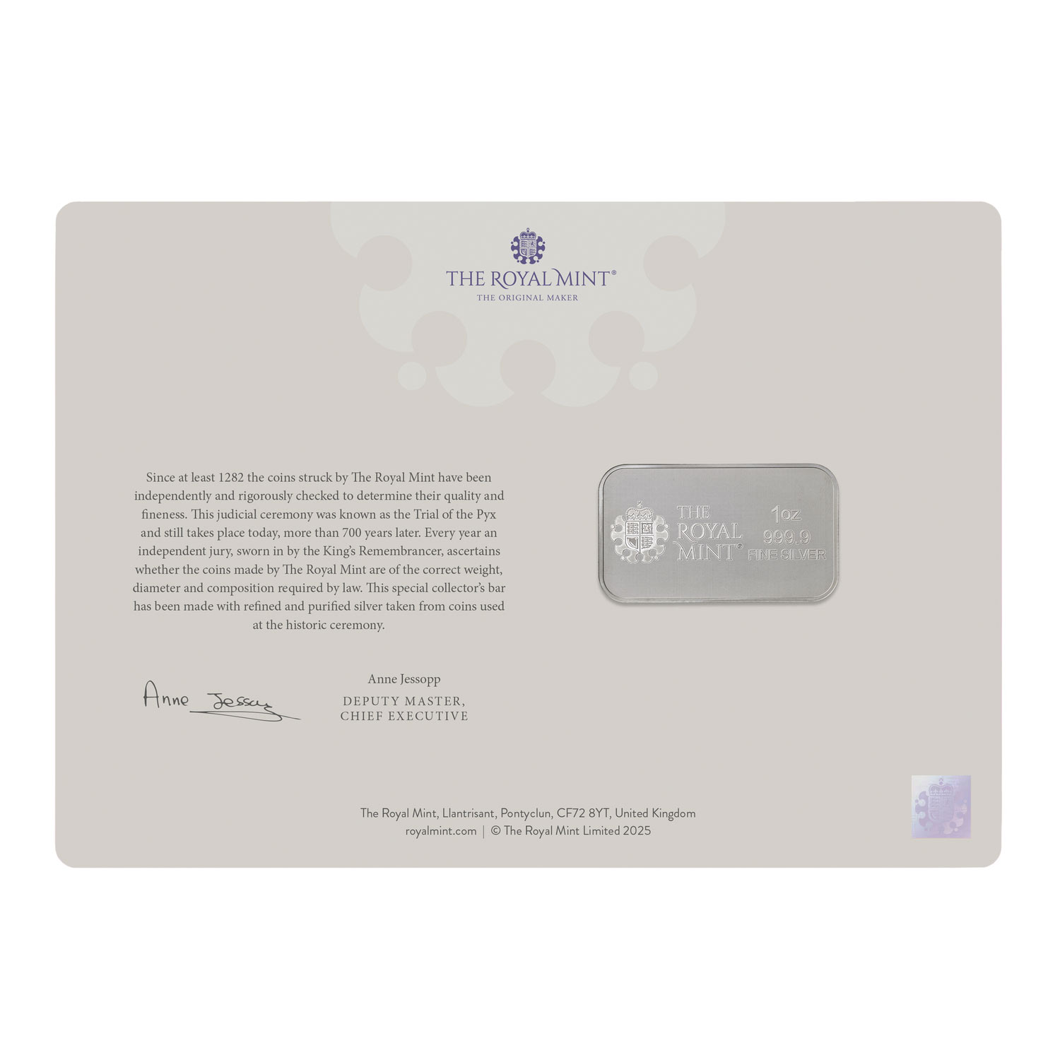 2024 Trial of the Pyx 1oz Silver Bar | The Royal Mint