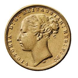 1876 Victoria Sovereign St George Young head