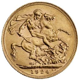 George V Sovereign 1924 Perth Mint Mark