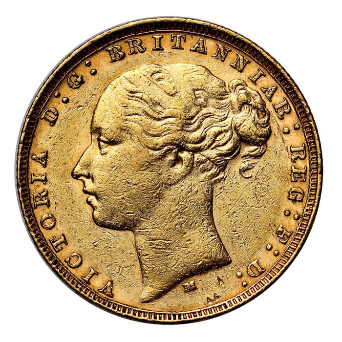 1881 Victoria Sovereign, Melbourne Mint Mark
