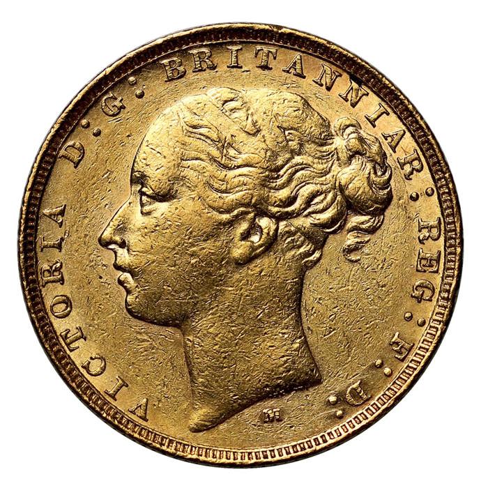 1884 Victoria Sovereign, Melbourne Mint Mark