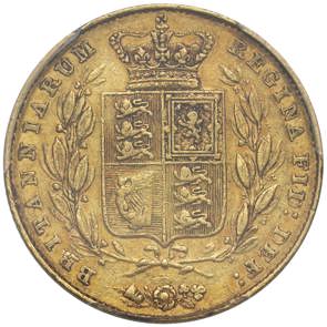 1843 Victoria Sovereign - Narrow Shield Variety