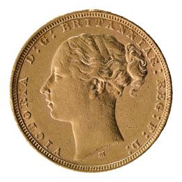 1883 Victoria Young Head Sovereign St George Reverse