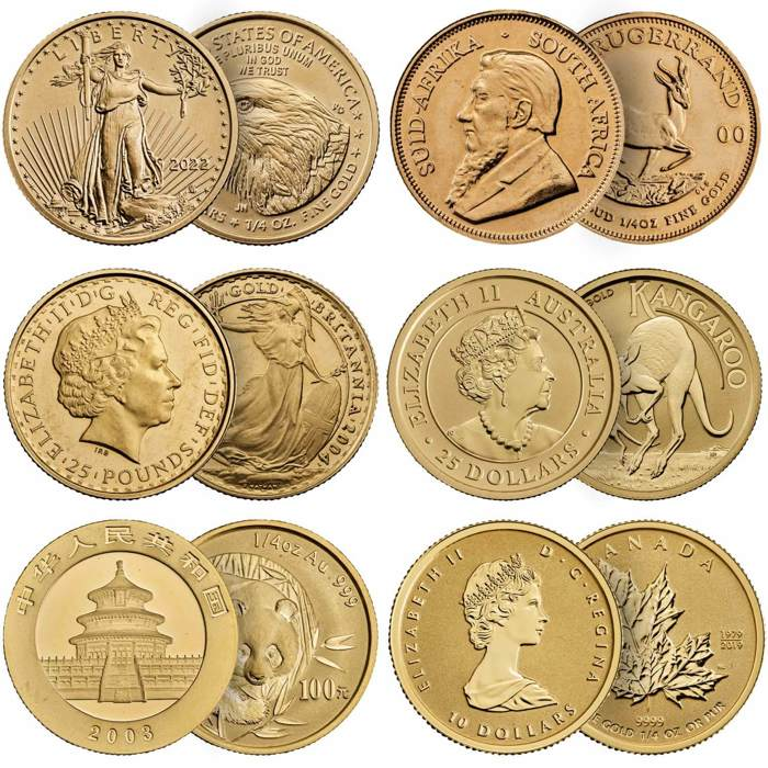Flagship Coins of the World 1/4oz Gold Coin Set