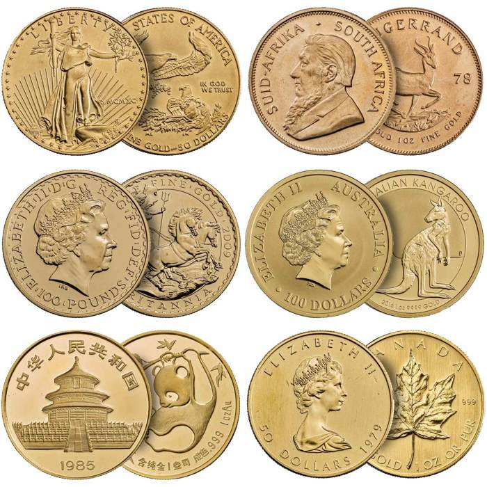 Flagship Coins of the World 1oz Gold Coin Set