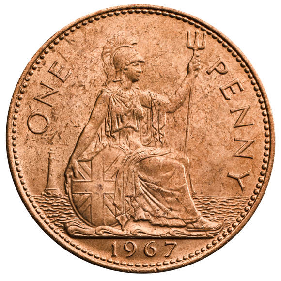 Queen Elizabeth II 1967 Penny