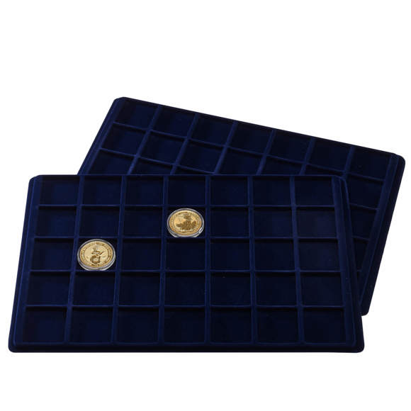 Cargo Coin Case - Tray, 39mm x 39mm, 35 Spaces (Pack of 2) - Blue