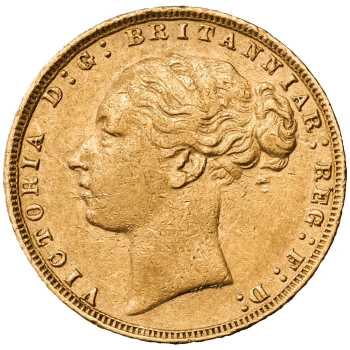 1876 Victoria Sovereign St George Young head