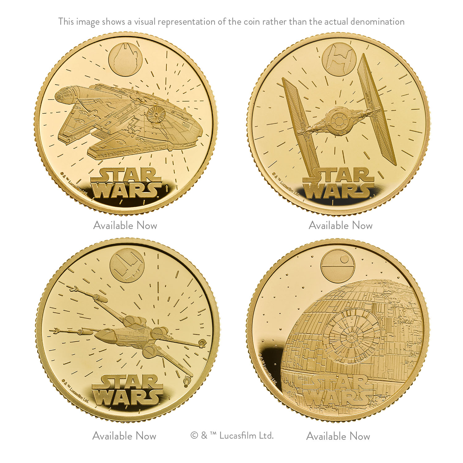 Star Wars 2024 UK 1/4oz Gold Proof Four-Coin Collection | The