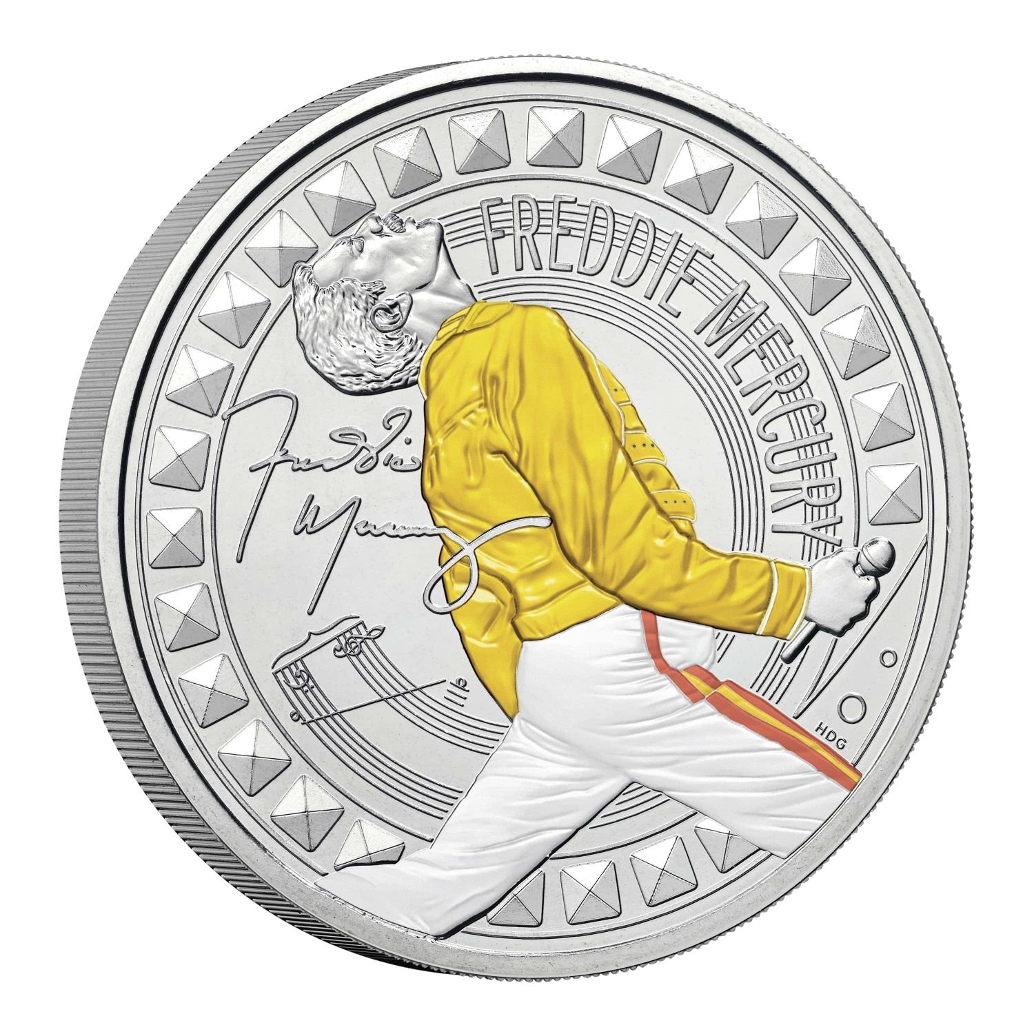 Freddie Mercury 2025 UK £5 Brilliant Uncirculated Colour Coin - 2025 Royal Mint Release