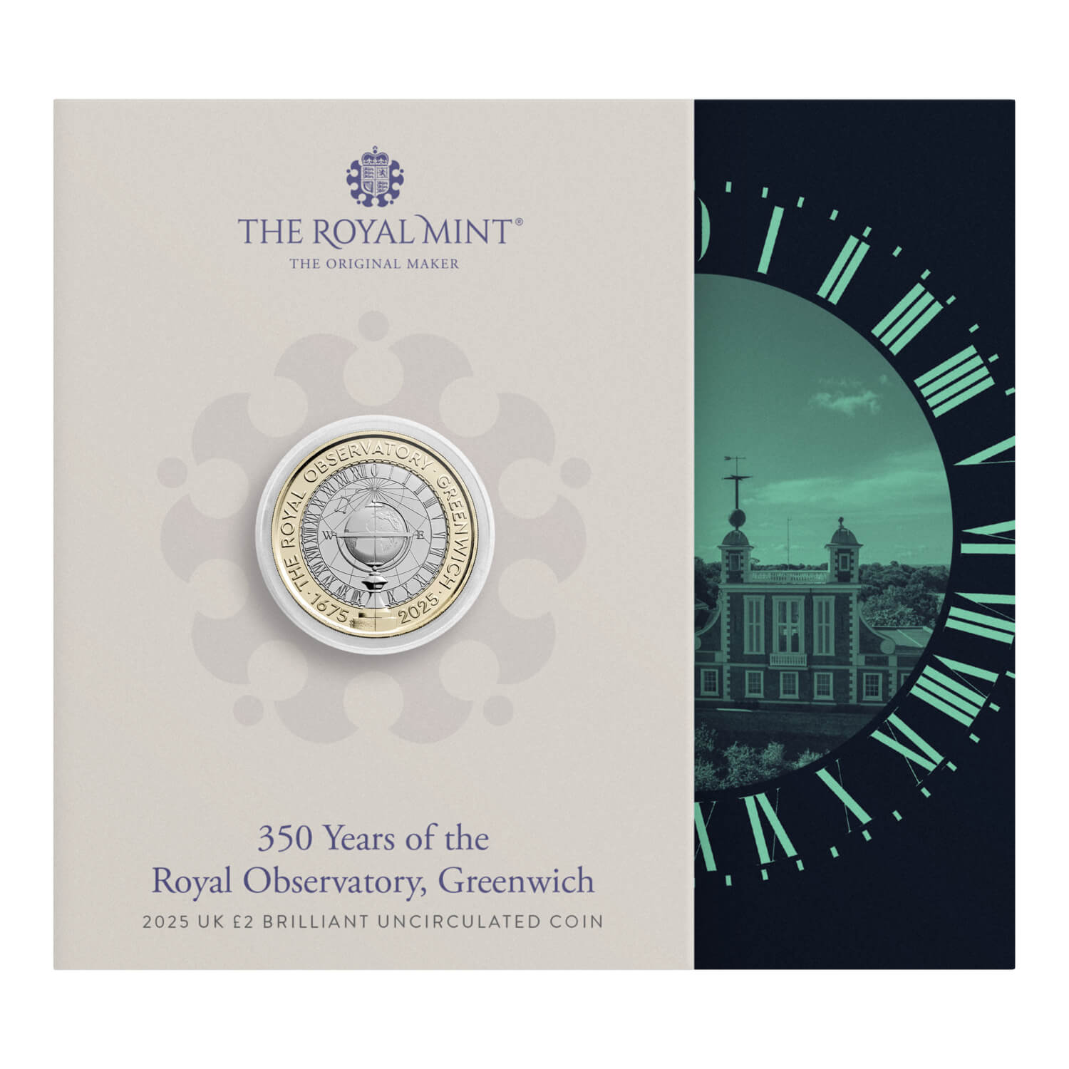 350 Years of the Royal Observatory, Greenwich 2025 UK £2 Brilliant