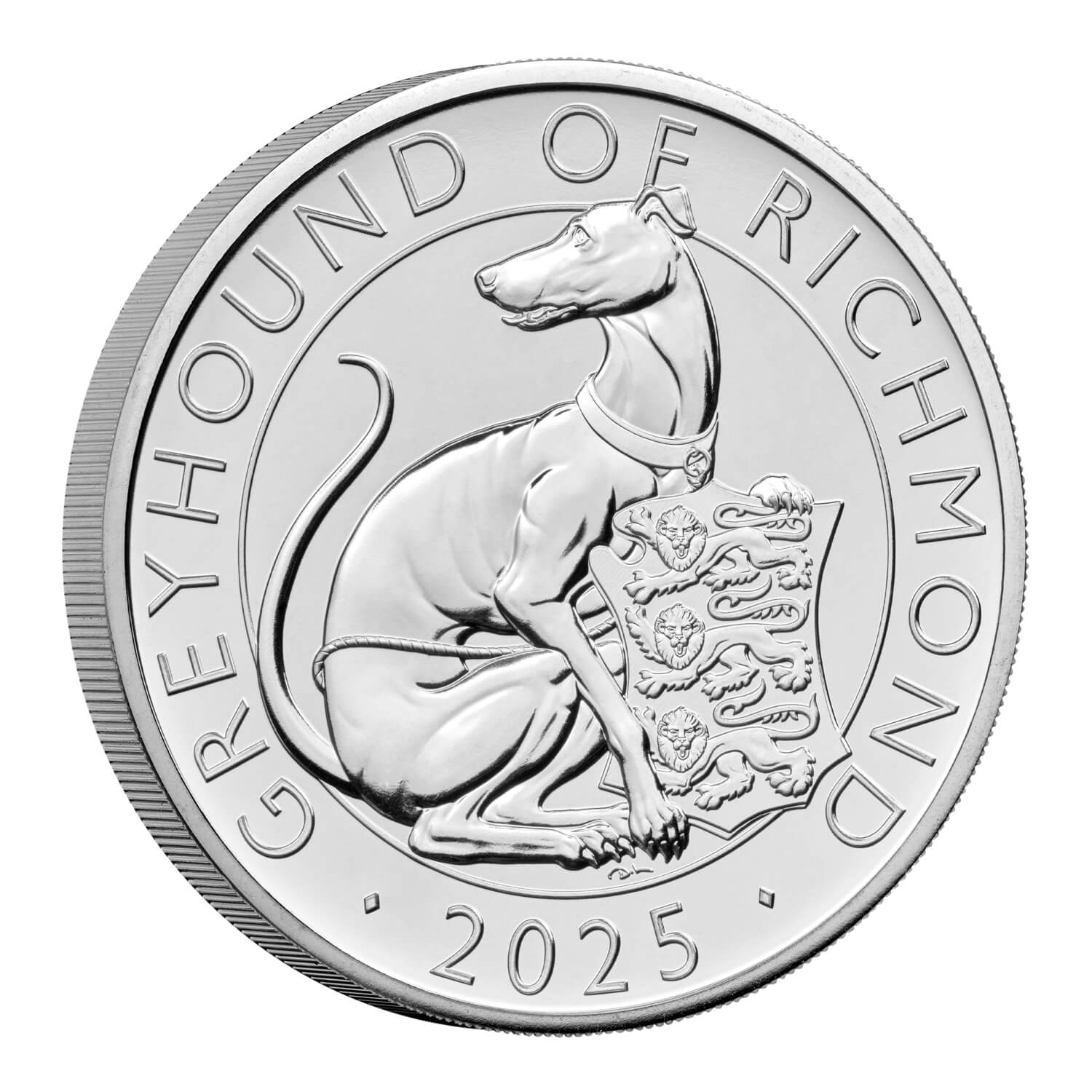 The Royal Tudor Beasts The Greyhound of Richmond 2025 UK £5 Brilliant Uncirculated Coin - 2025 Royal Mint Release