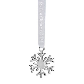 My First Christmas 2025 Snowflake Christmas Decoration in Silver