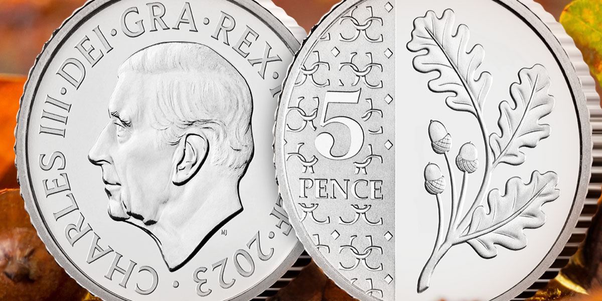 5p oak leaf coin
