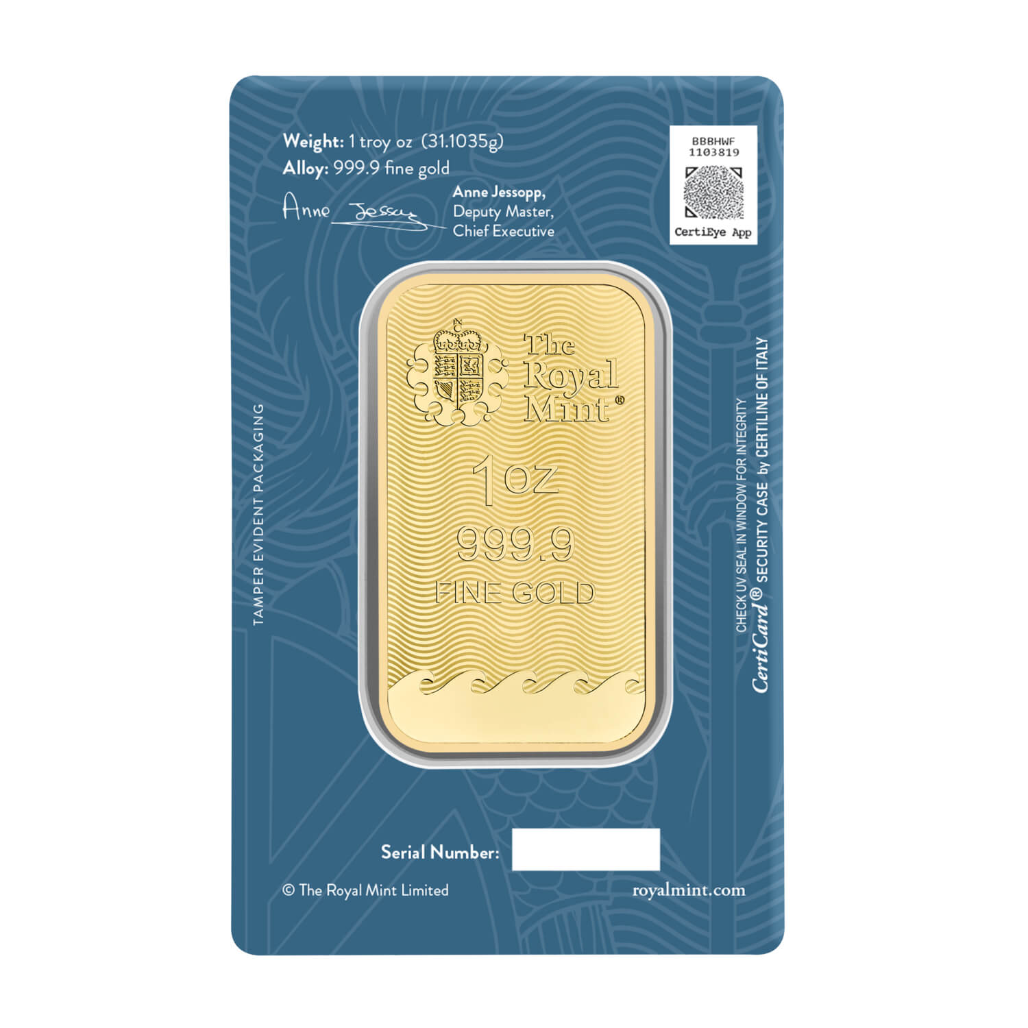 Britannia 1oz Gold Bullion Minted Bar