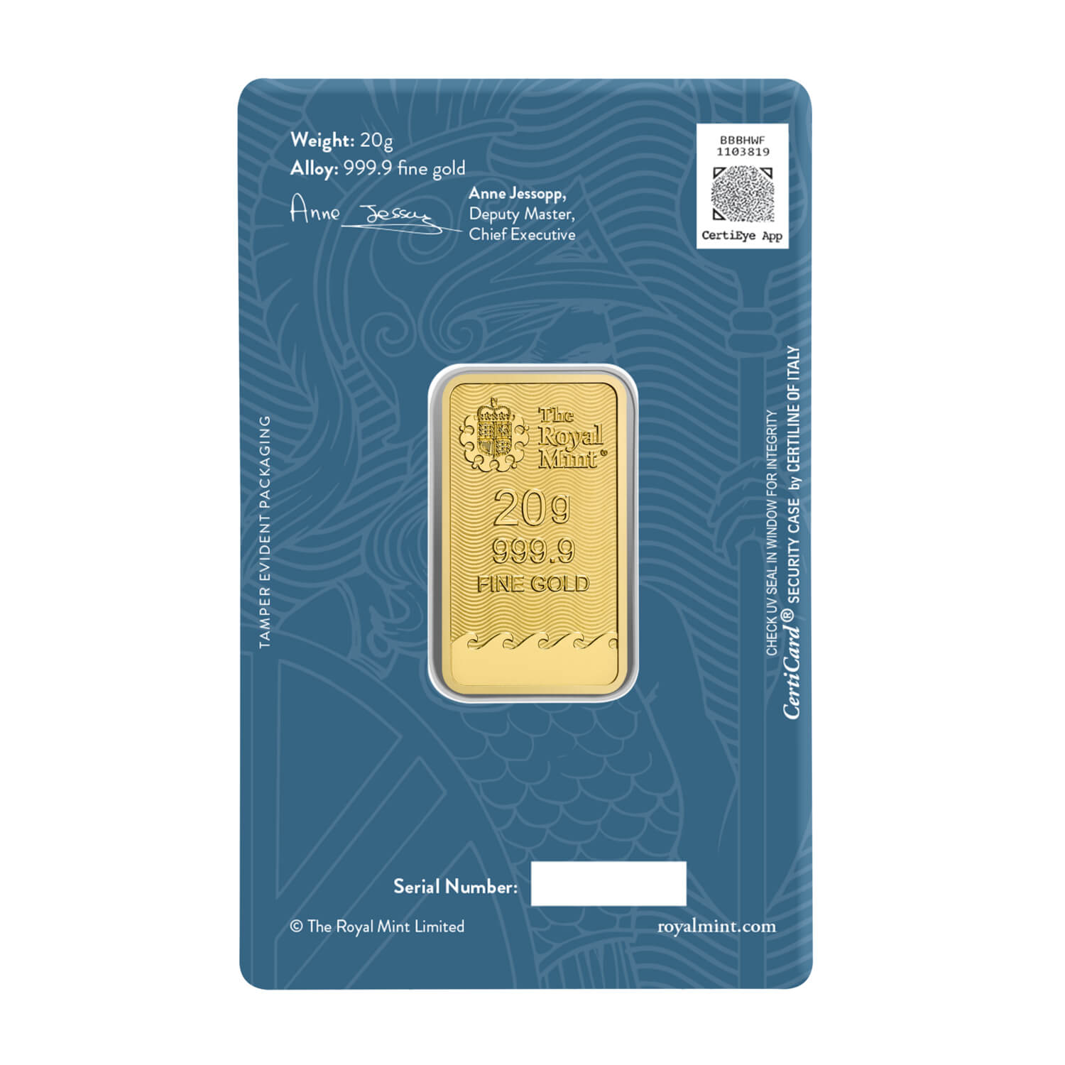 Britannia 20g Gold Bullion Minted Bar