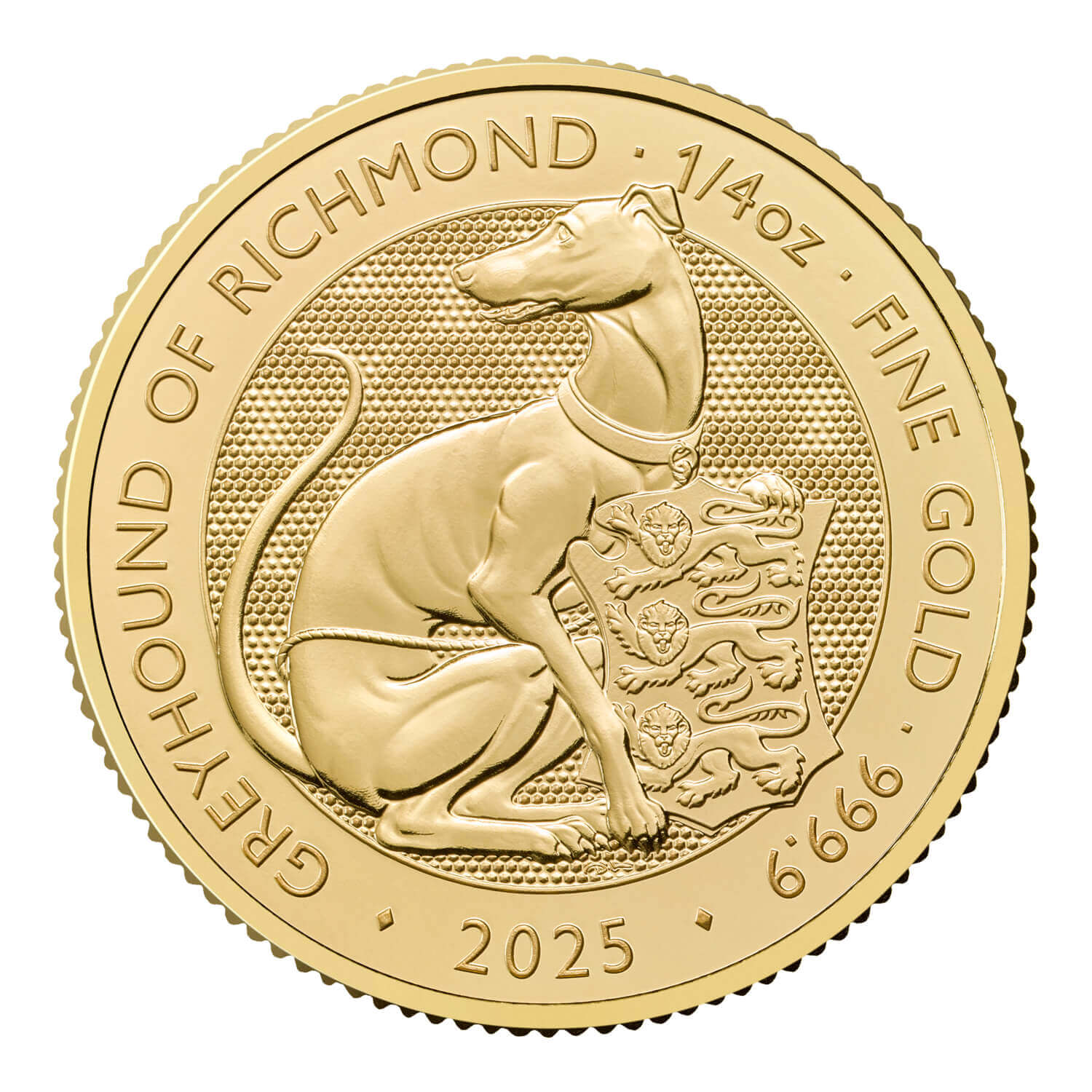 The Royal Tudor Beasts 2025 Greyhound of Richmond 1/4oz Gold
