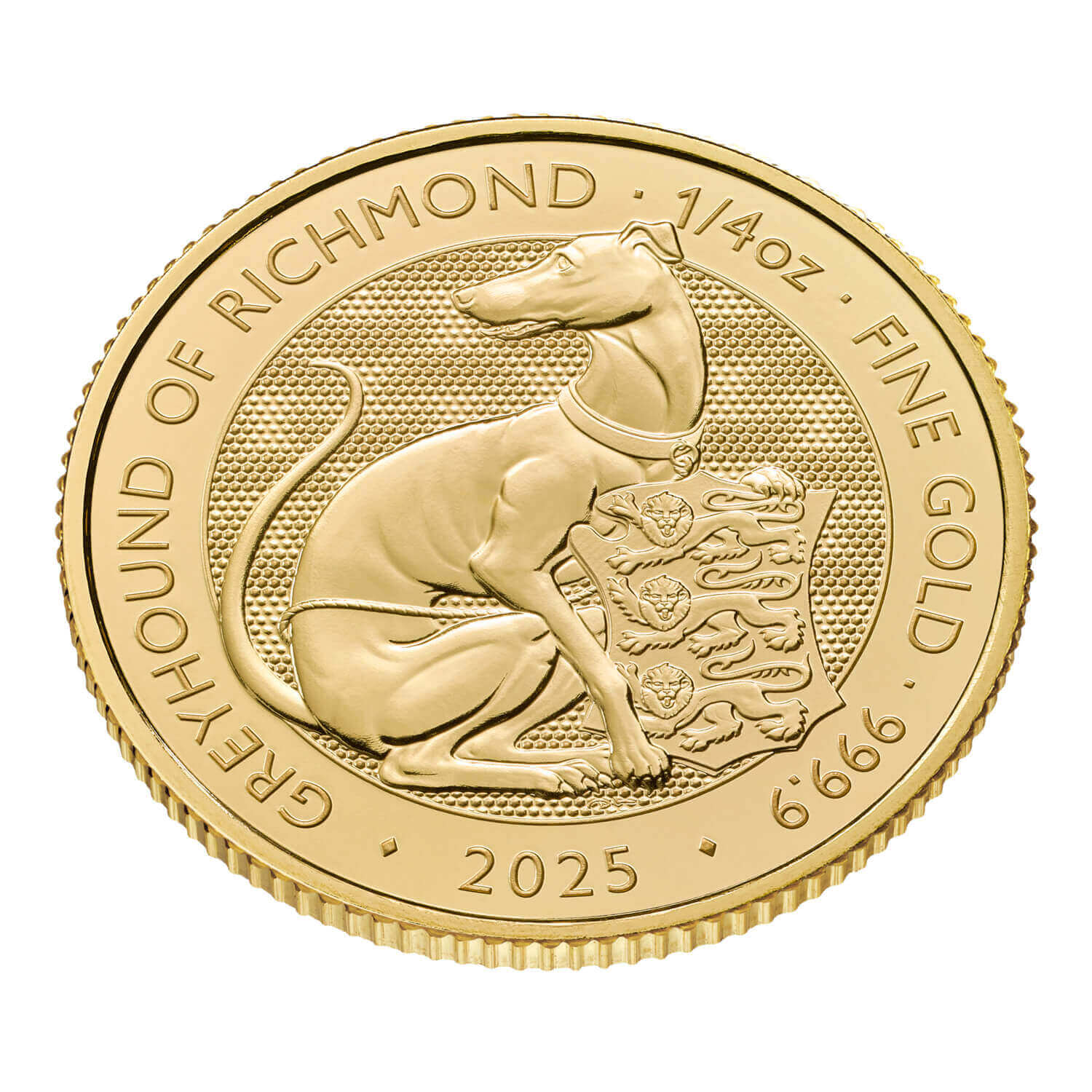 The Royal Tudor Beasts 2025 Greyhound of Richmond 1/4oz Gold