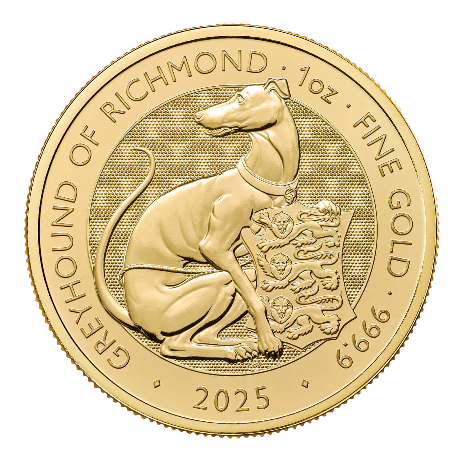 The Royal Tudor Beasts 2025 Greyhound of Richmond 1oz Gold Bullion