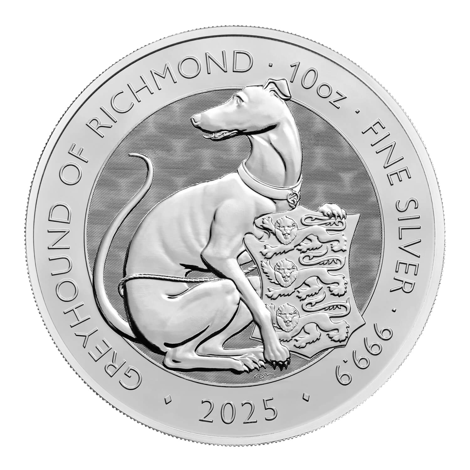 The Royal Tudor Beasts 2025 Greyhound of Richmond 10oz Silver